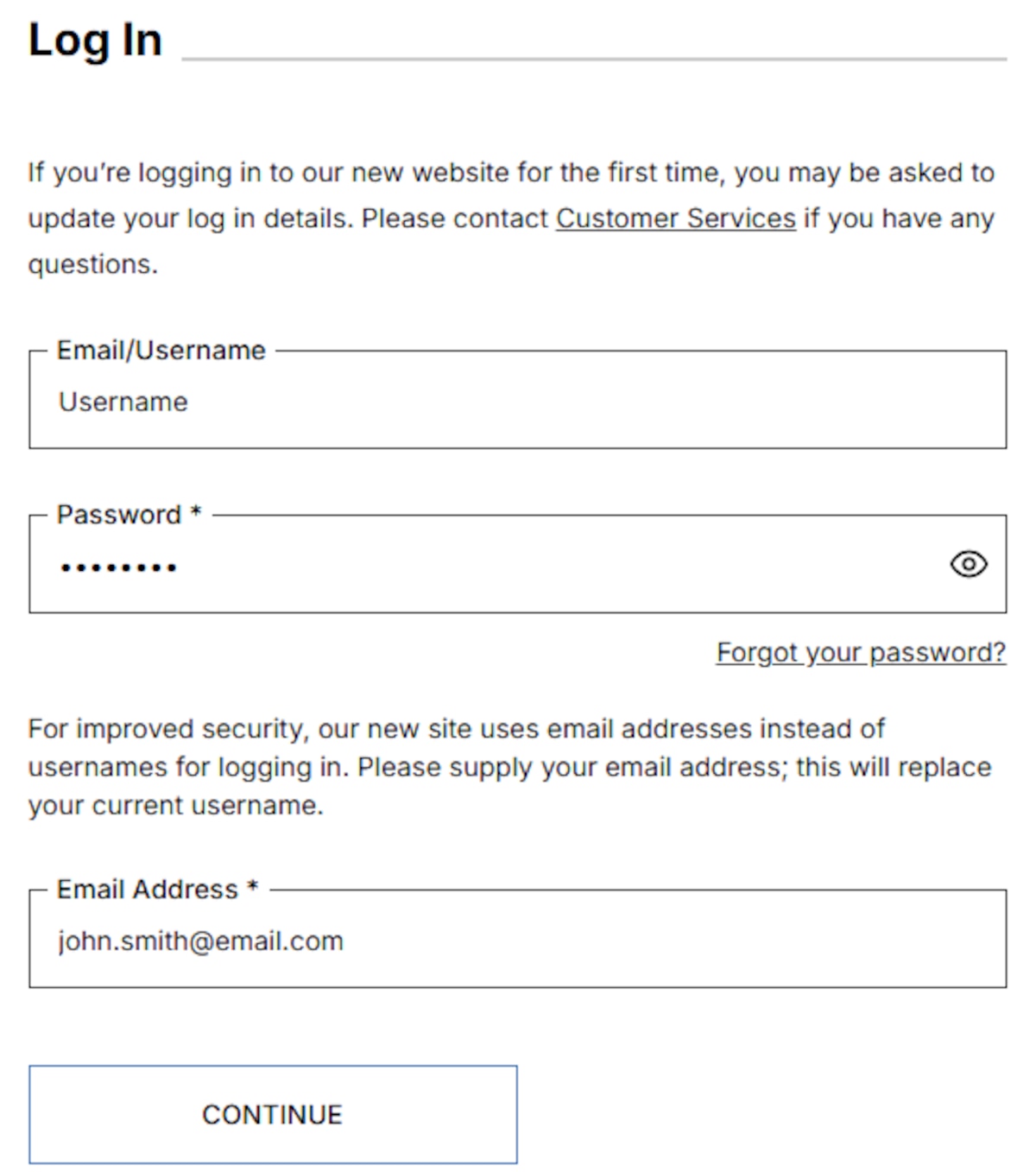 username Email Replacement