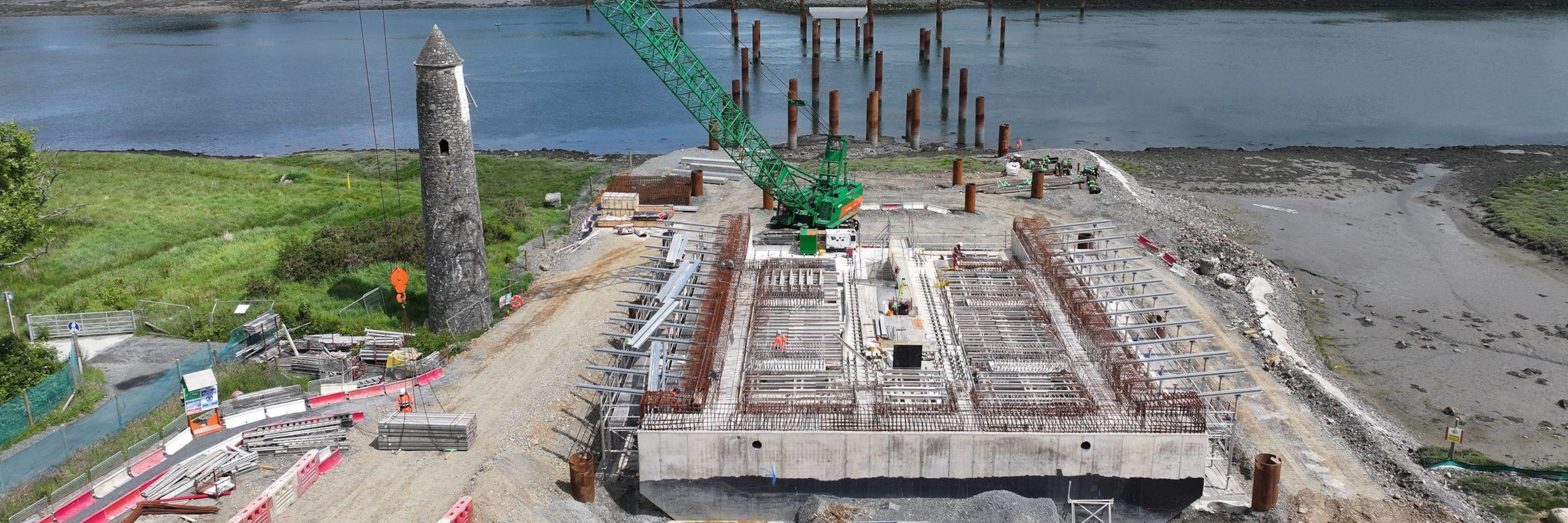 narrow water bridge under construction